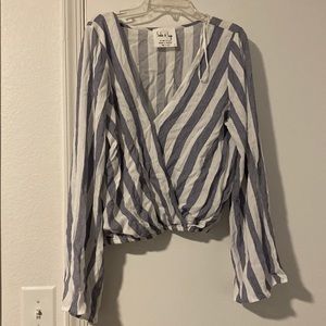 Blue and white size small light weight long sleeve shirt